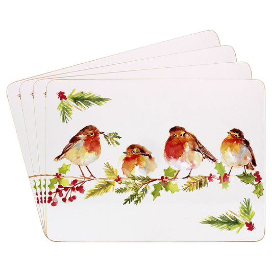 Winter Robins Set of 4 Placemats