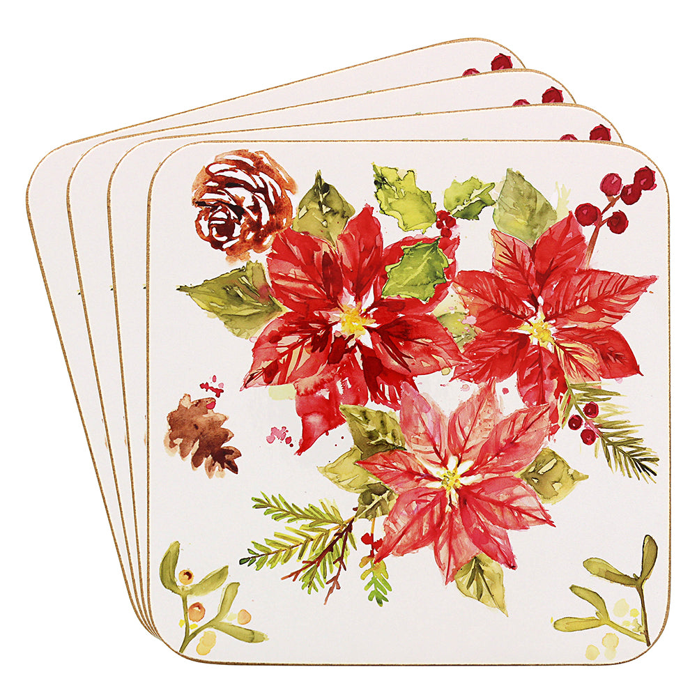 Poinsettia Set of 4 Coasters