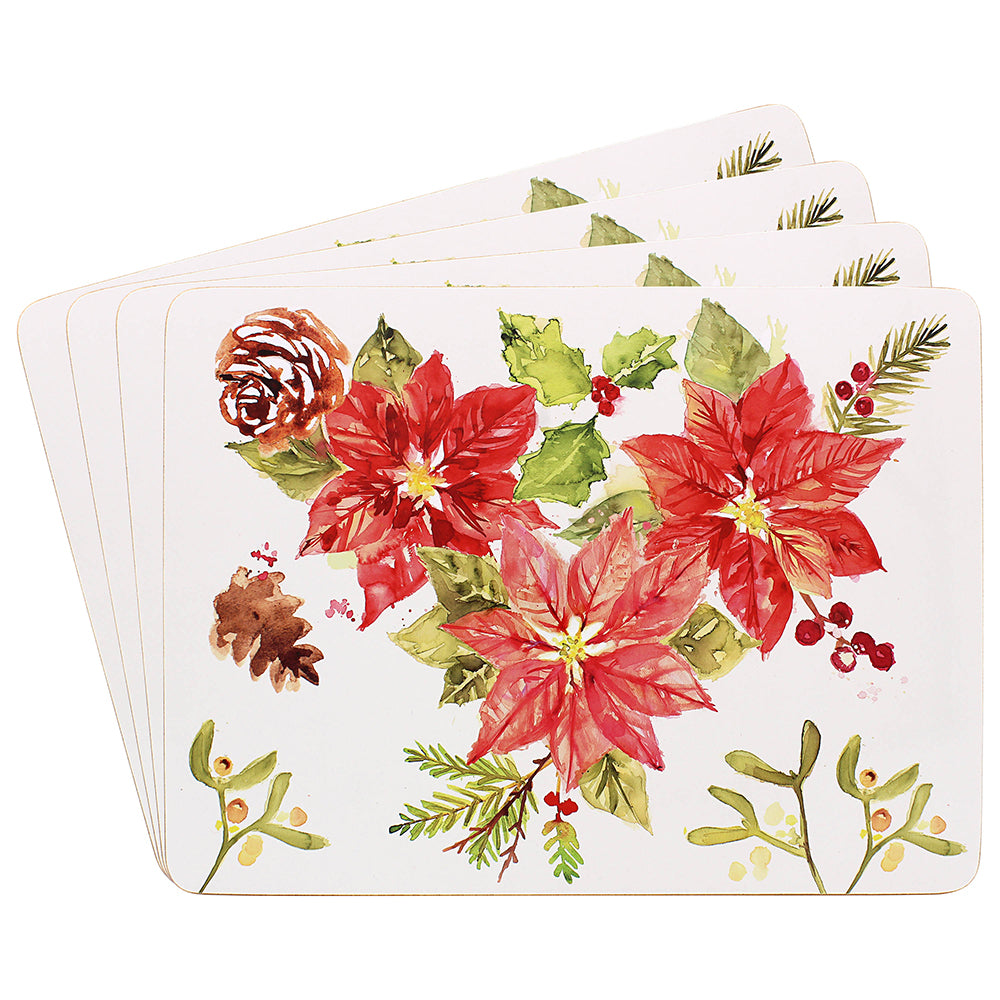 Poinsettia Set of 4 Placemats