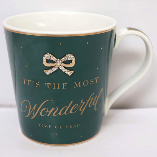 "Its The Most Wonderful Time" Green Mug