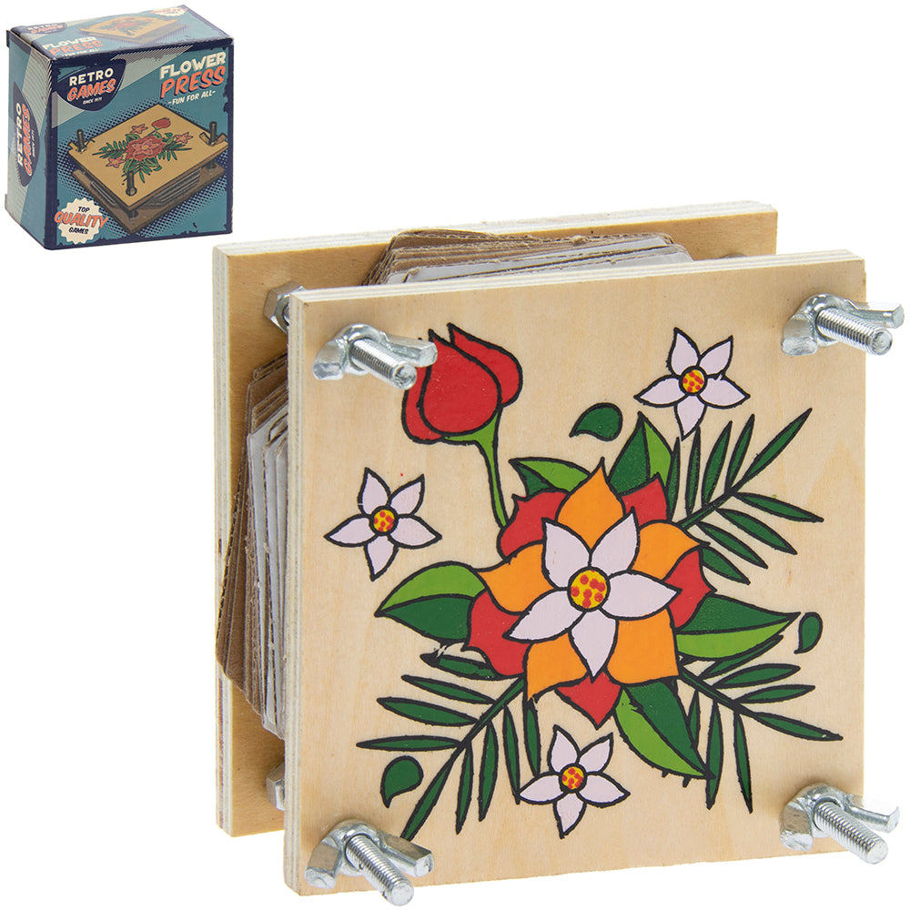 Retro Games Wooden Flower Press