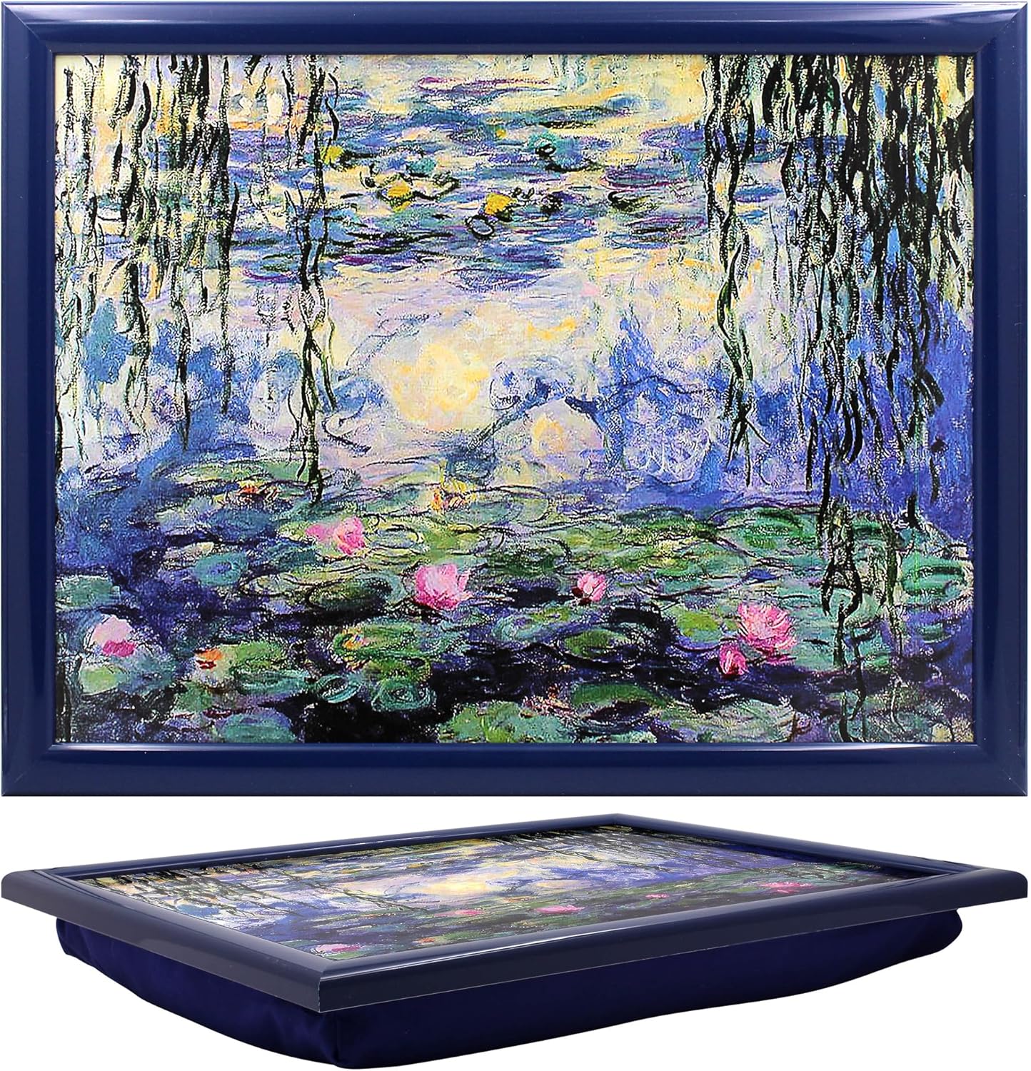 Monet water lilies design cushioned lap tray for meals