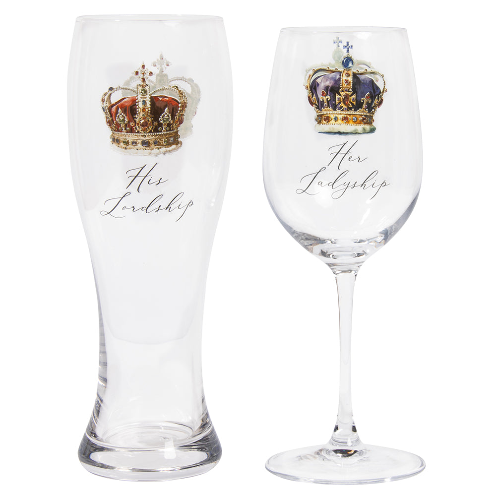 Lordship Ladyship glass set product close-up