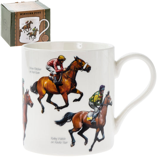 The Leonardo Collection Winning Post fine china horse racing mug – 300ml gift mug