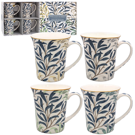Set of 4 William Morris Lustre Willow Bough Mugs
