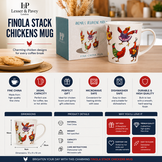 Lesser & Pavey Finola Stack Chickens Fine China Mug in gift box