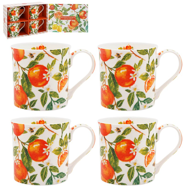 Leonardo Collection citrus mug set with oranges lemon design