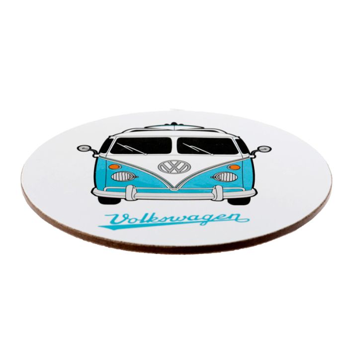 Volkswagen VW T1 Camper Bus Porcelain Mug & Coaster Set