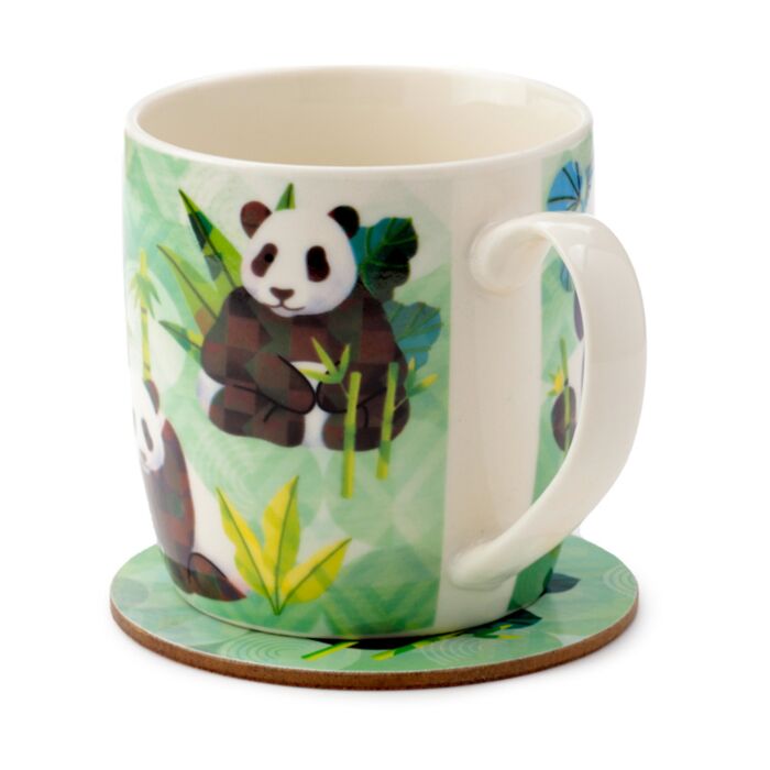 Panda Kingdom Porcelain Mug & Coaster Set