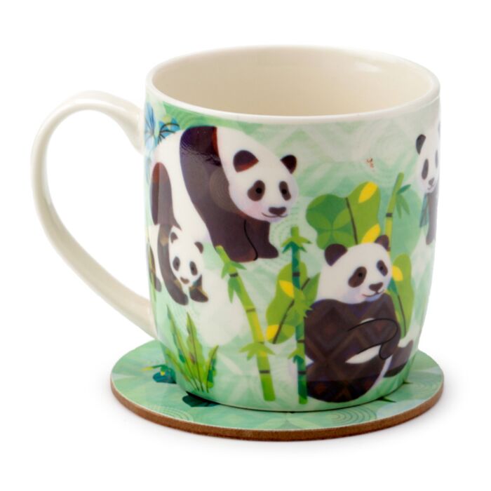 Panda Kingdom Porcelain Mug & Coaster Set