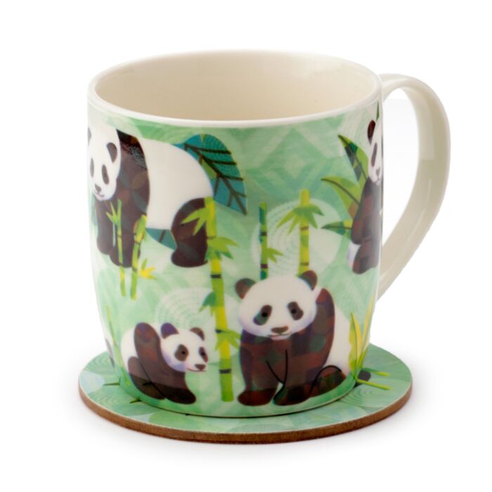 Panda Kingdom Porcelain Mug & Coaster Set