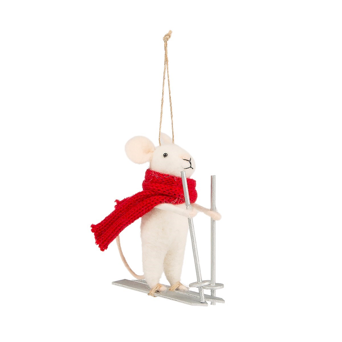 Skiing Mouse Felt Decoration