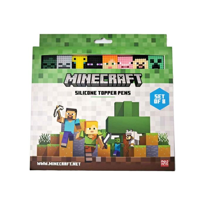 Minecraft Silicone Topper Pen Set of 8 – front packaging view