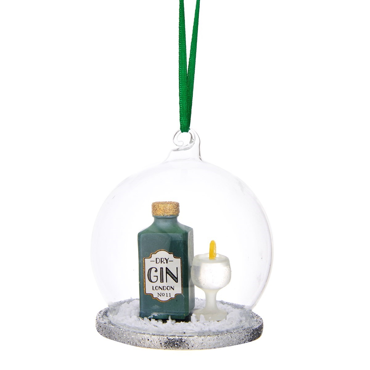 Sass & Belle Gin and Tonic Dome Bauble – Glass Christmas Decoration for Gin Lovers