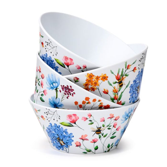 Set of 4 REPT Nectar Meadows Picnic Bowls