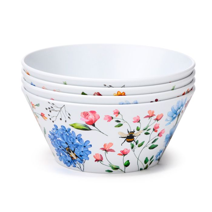 Set of 4 REPT Nectar Meadows Picnic Bowls