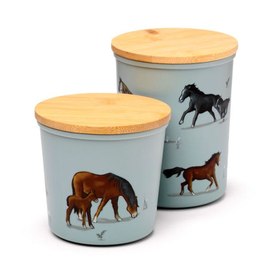 Willow Farm Set of 2 RPET & Bamboo Storage Jars