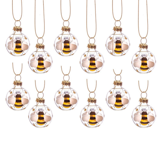 Set of 12 Mini Bee Baubles