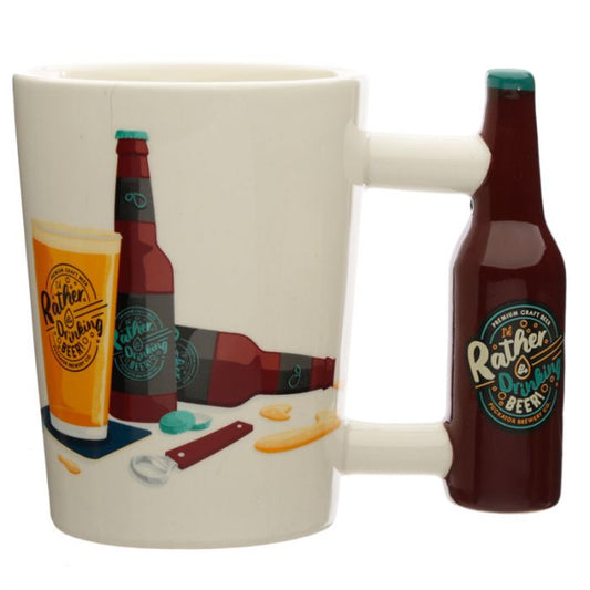 I'd Rather Be Drinking Beer Ceramic Shaped Handle Mug