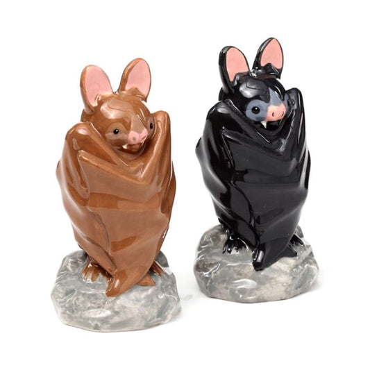 Bat Shaped Ceramic Salt and Pepper Shakers