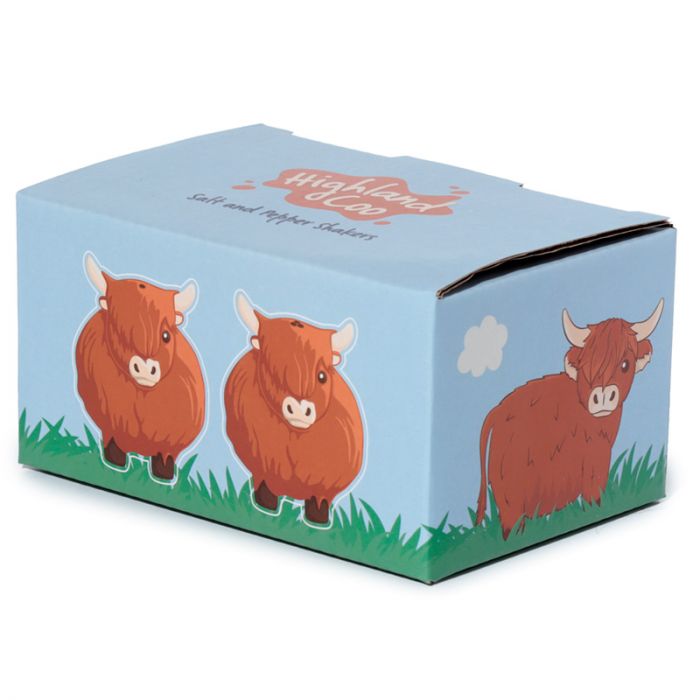 Highland Coo Cow Ceramic Salt & Pepper Set