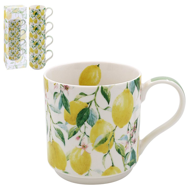 Lemon Grove Stacking Mugs Set of 4