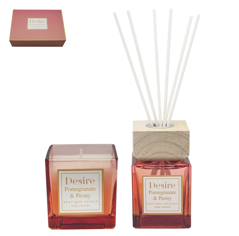 Candle and Diffuser Set - Pomegranate & Peony