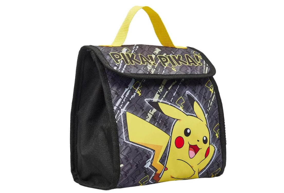 Pokemon Pikachu Pika Pika Black Insulated Lunch Carry Bag