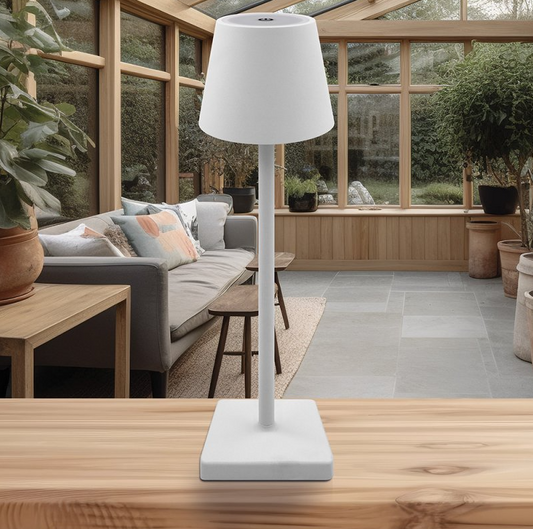 White Rechargeable Lamp with Touch Controls