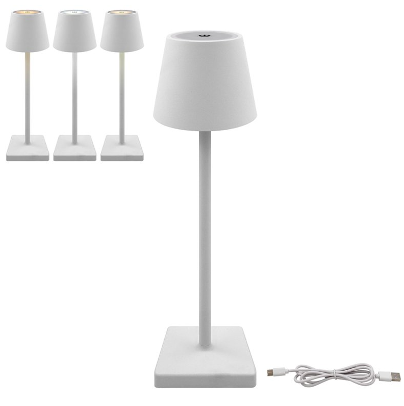 White Rechargeable Lamp with Touch Controls