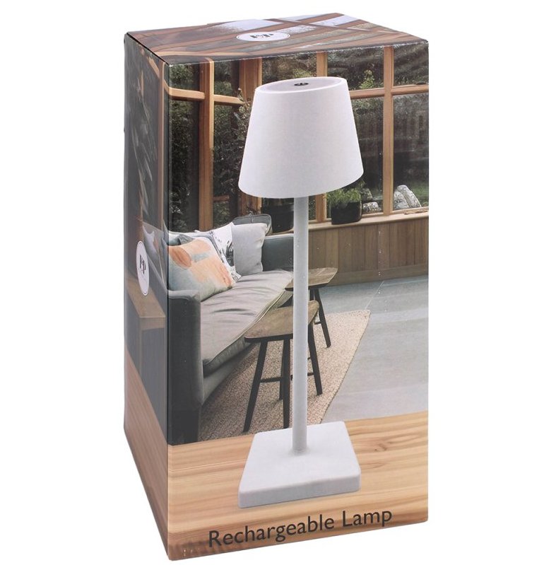 White Rechargeable Lamp with Touch Controls