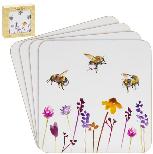 Set of 4 Busy Bees Cork Coasters