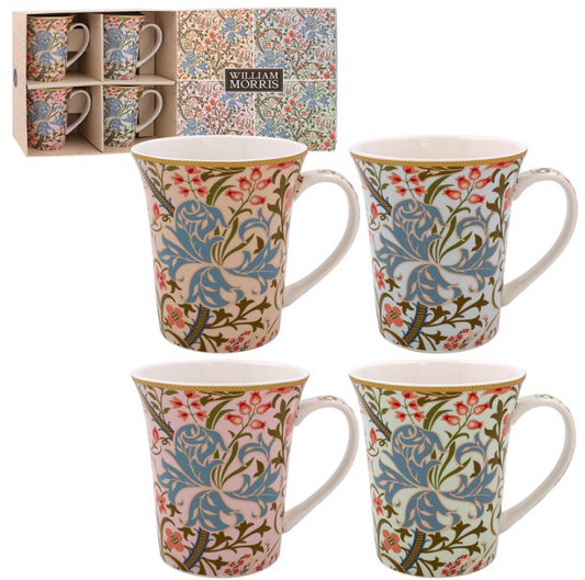 William Morris Golden Lily Set of 4 Mugs