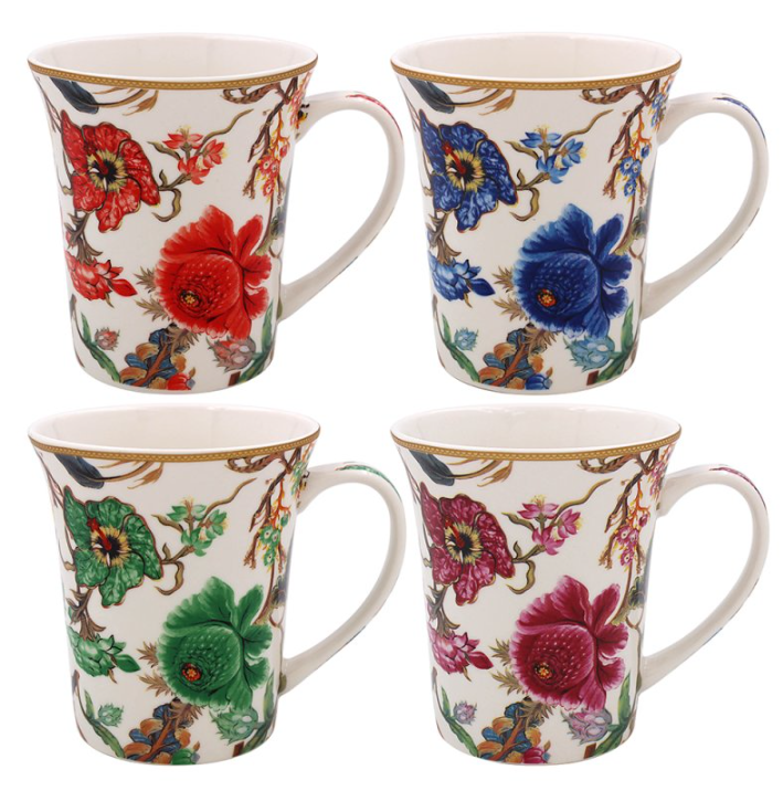 Set of 4 William Morris Anthina Mugs