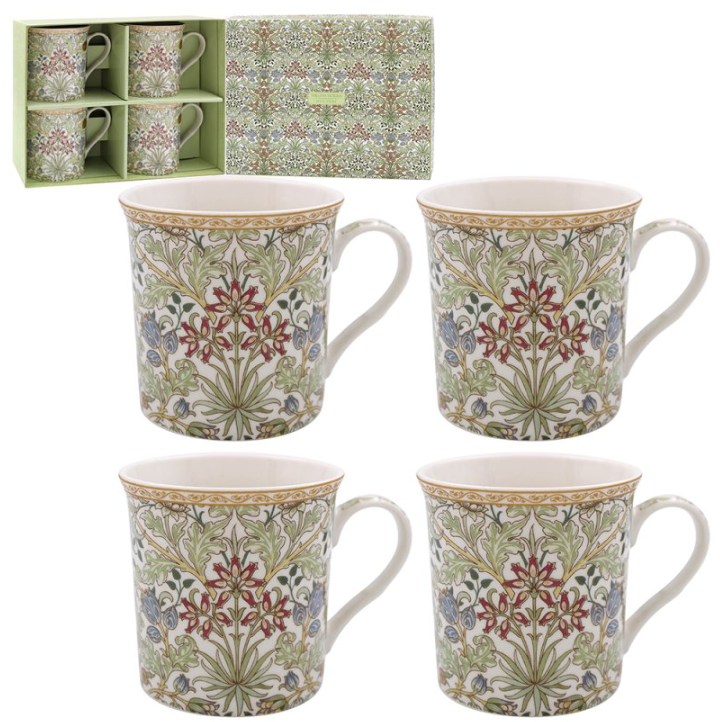 William Morris Hyacinth Set of 4 Mugs