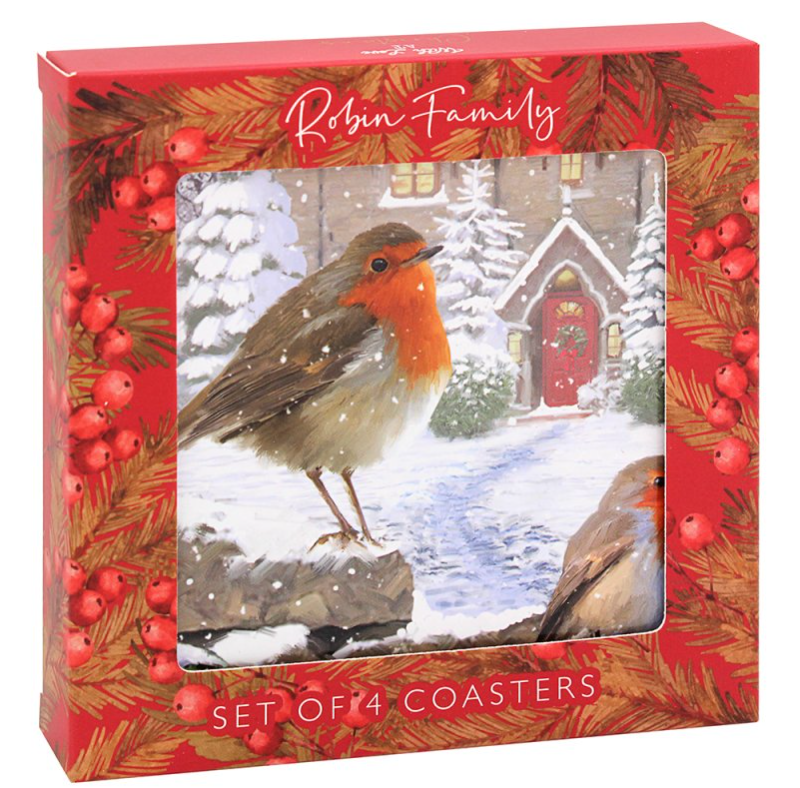 Christmas Robin Set of 4 Coasters