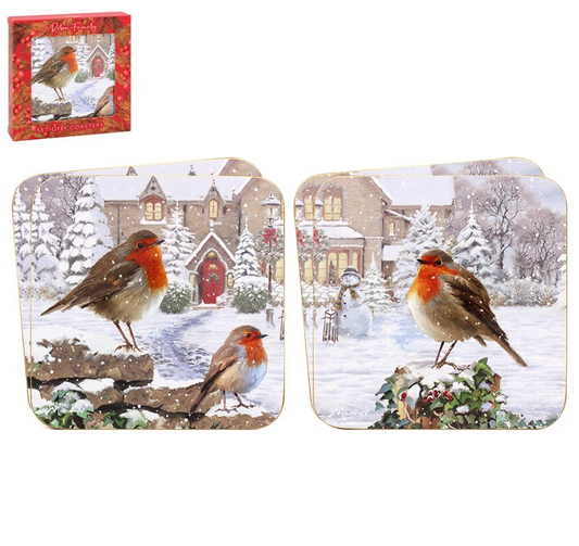 Christmas Robin Set of 4 Coasters