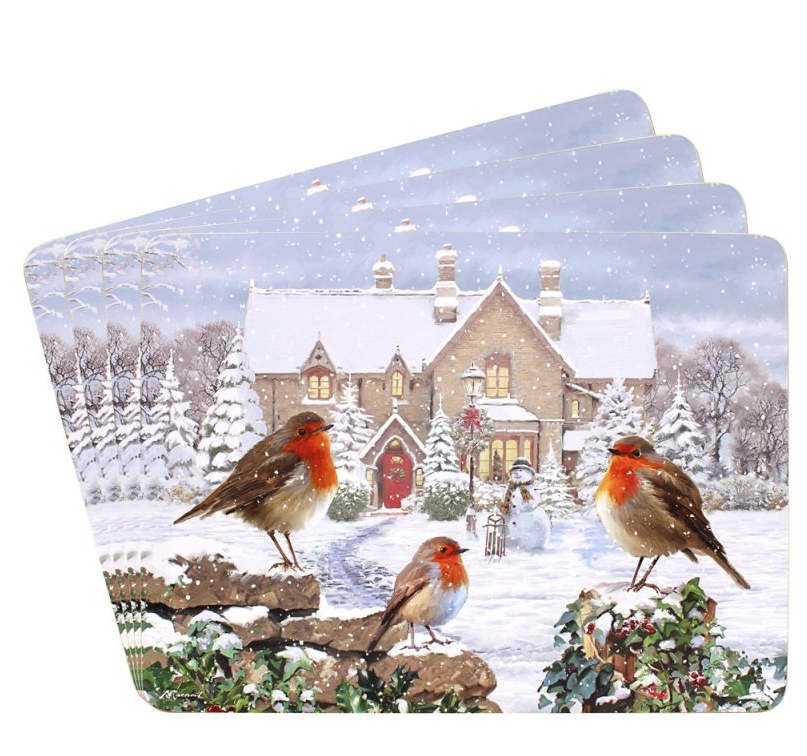 Christmas Robin Set of 4 Placemats