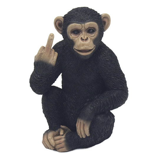 Resin monkey ornament giving the finger – funny novelty statue

