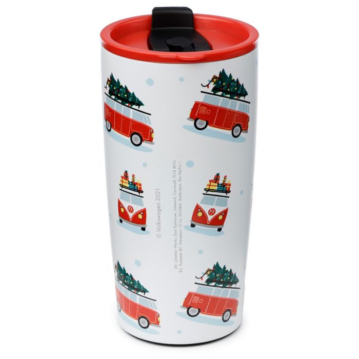 Christmas Volkswagen VW T1 Camper Bus Surf Hot & Cold Insulated Cup