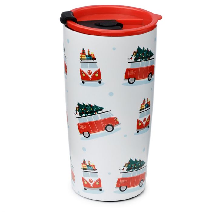 Christmas Volkswagen VW T1 Camper Bus Surf Hot & Cold Insulated Cup