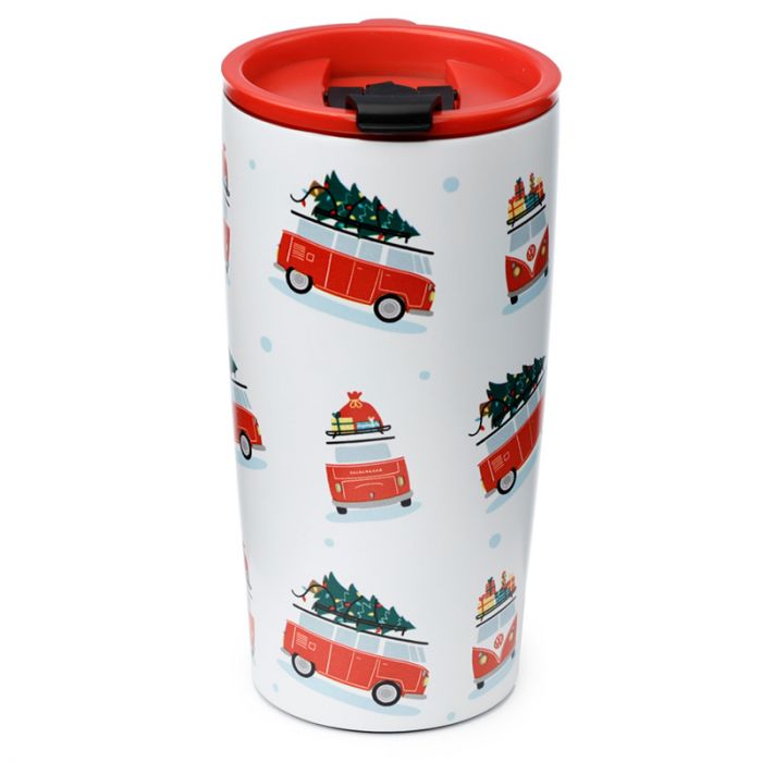 Christmas Volkswagen VW T1 Camper Bus Surf Hot & Cold Insulated Cup