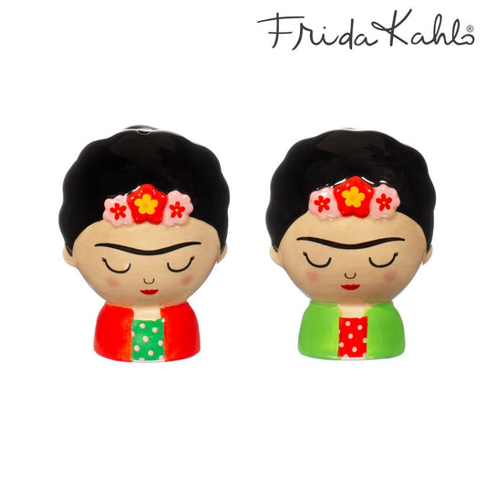 Colourful Frida Salt & Pepper Shakers with Sass & Belle branding