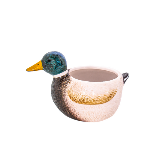 Sass & Belle Mallard Duck Mini Planter side view decorative pot