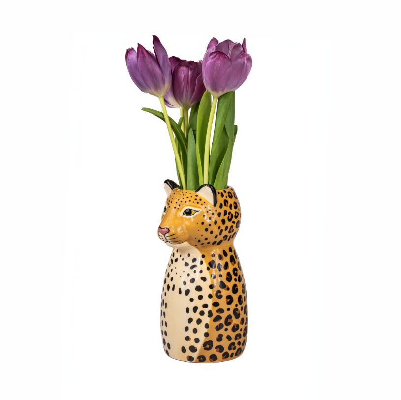 Leopard Shaped Vase by Sass & Belle – Wild Animal Collection 20cm