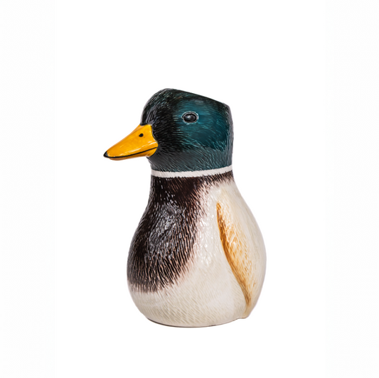 Sass & Belle Mallard Duck Shaped Vase – quirky ceramic animal vase front view