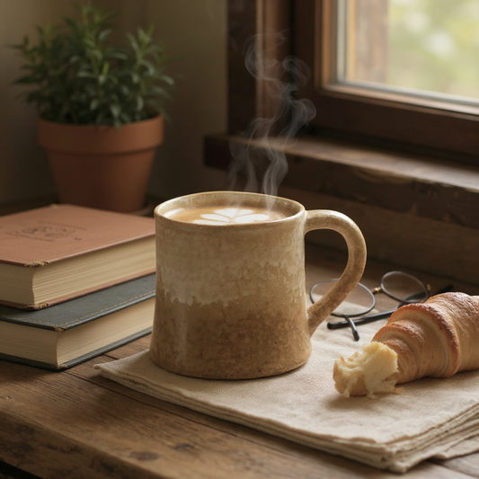 Sass & Belle Reactive Sand Stoneware Mug – Handmade Look, Relaxed Living Style