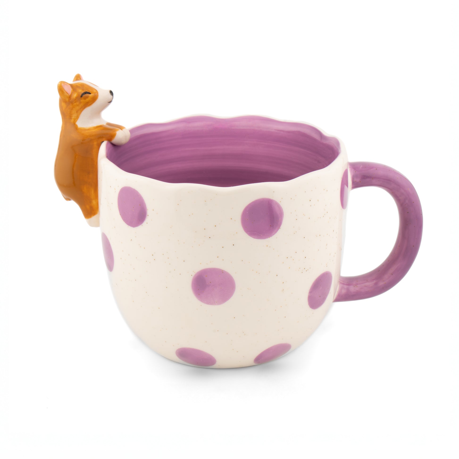 Sass and Belle peeking corgi mug stoneware novelty dog cup