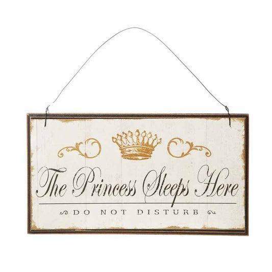 Vintage "Princess Sleeps Here" Hanging Sign