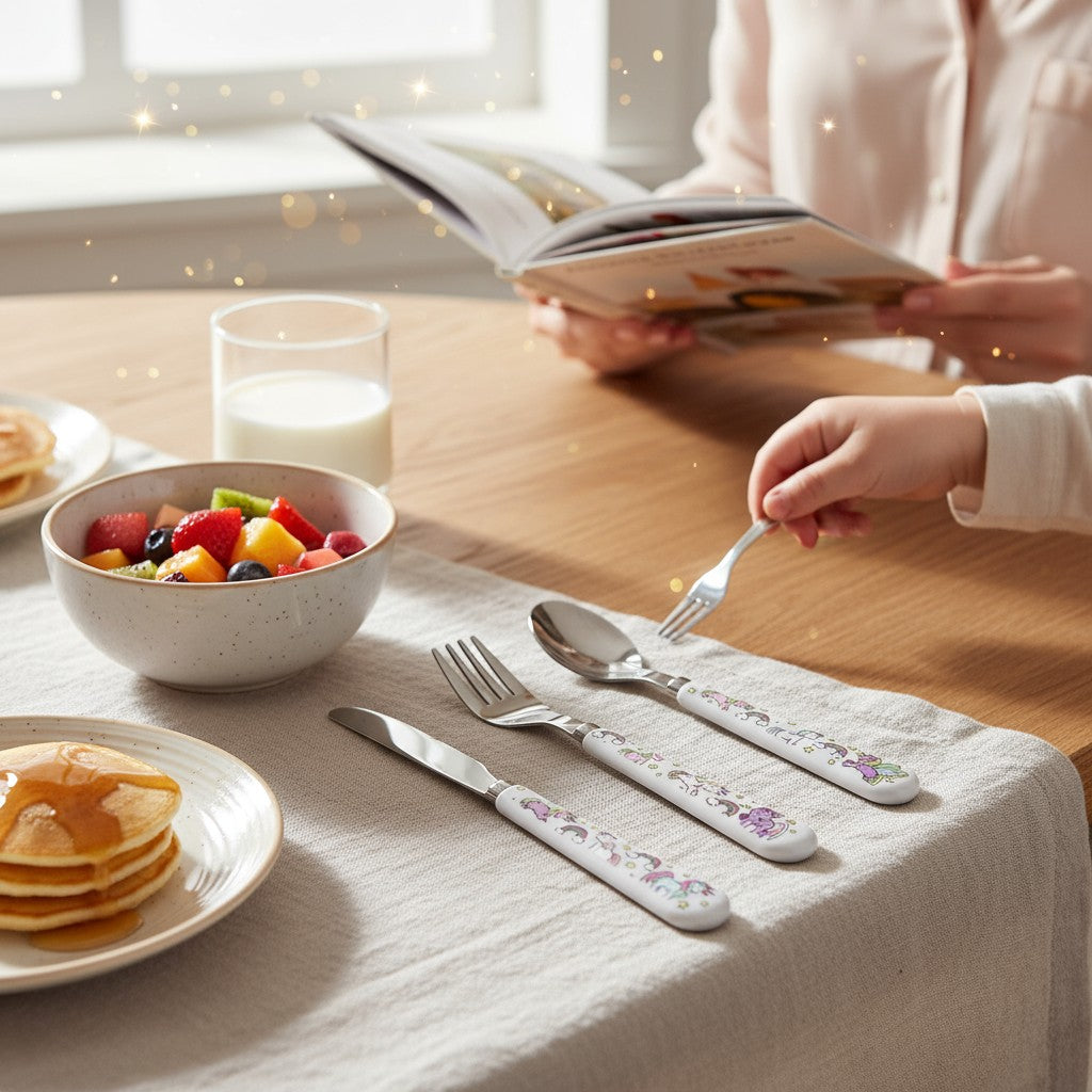 Lesser & Pavey Little Stars Unicorn Cutlery Set – 3 Piece Children’s Set